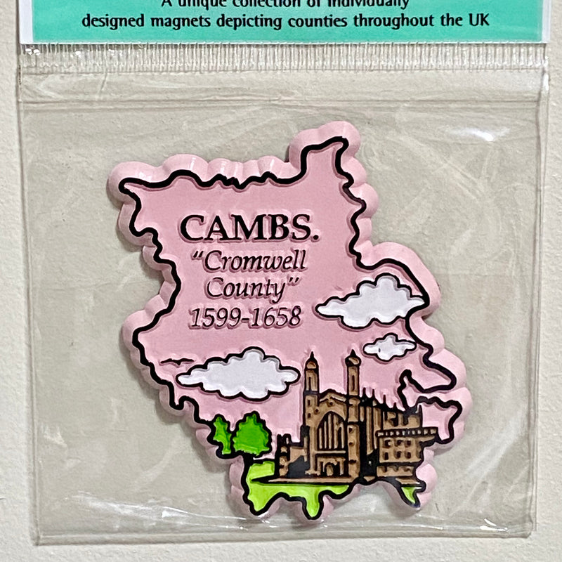 Cambridgeshire County Shape Cromwell 1599 - 1658 Fridge Magnet England Souvenir