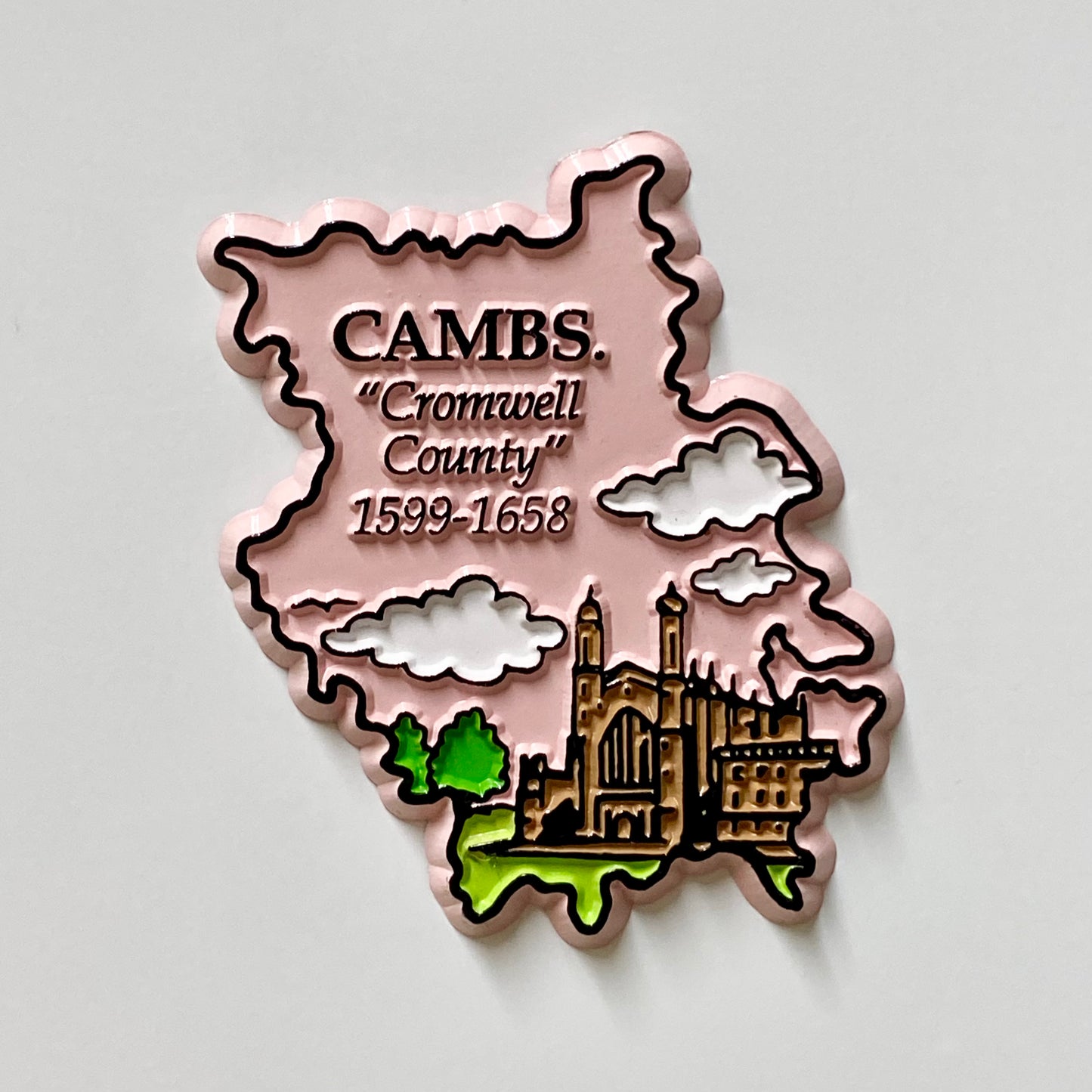 Cambridgeshire County Shape Cromwell 1599 - 1658 Fridge Magnet England Souvenir