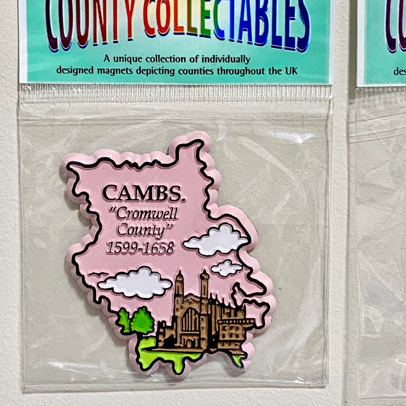 Cambs Cambridgeshire & Lincolnshire Fridge Magnets Pair 2x Cromwell County Fens