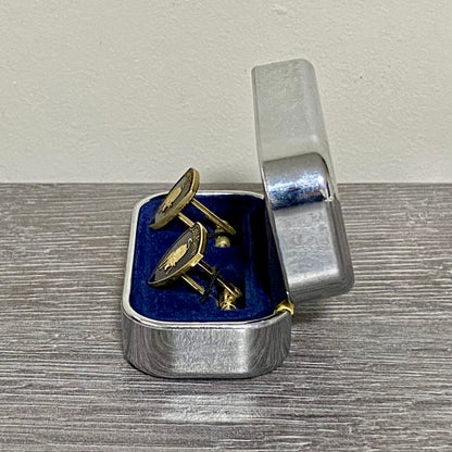 Genuine Lamborghini Cufflinks Vintage Pair Set Logo Emblem Bull Shield Car Rare