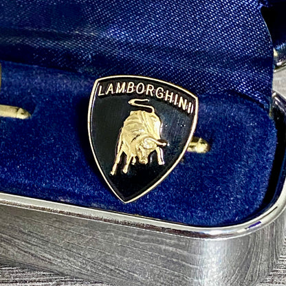 Genuine Lamborghini Cufflinks Vintage Pair Set Logo Emblem Bull Shield Car Rare