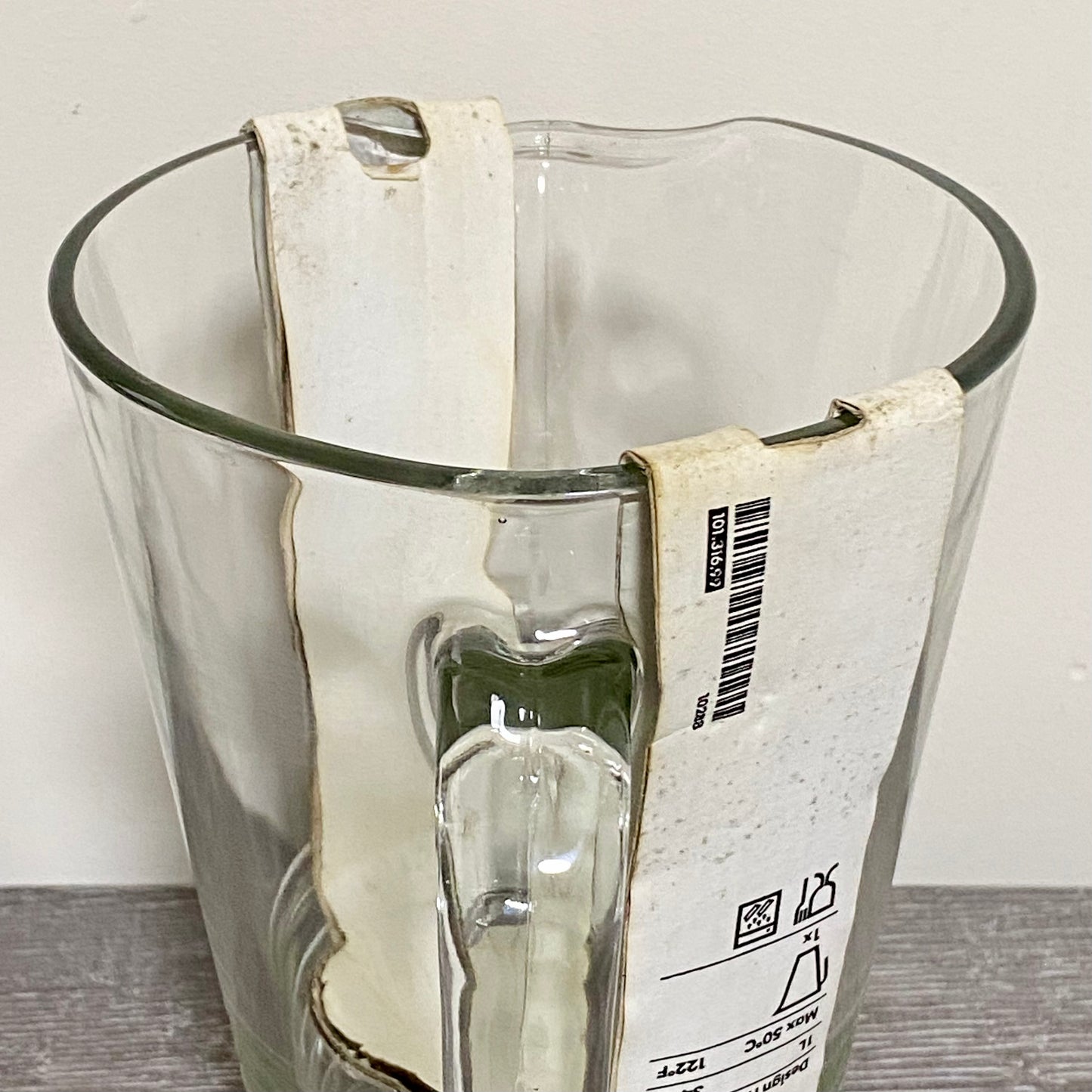 IKEA VÄNLIG Glass Pitcher Jug 1 Litre Heavy Duty Beverage Clear With Handle