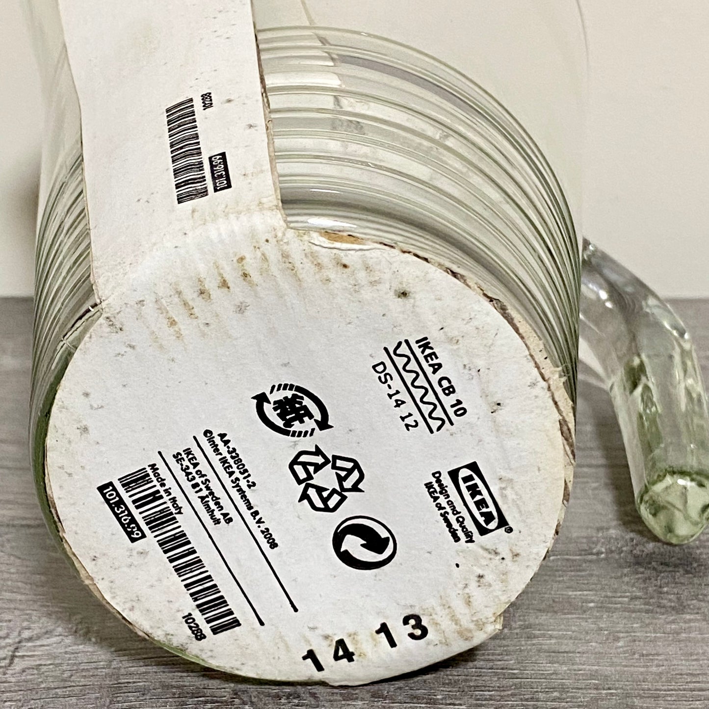 IKEA VÄNLIG Glass Pitcher Jug 1 Litre Heavy Duty Beverage Clear With Handle