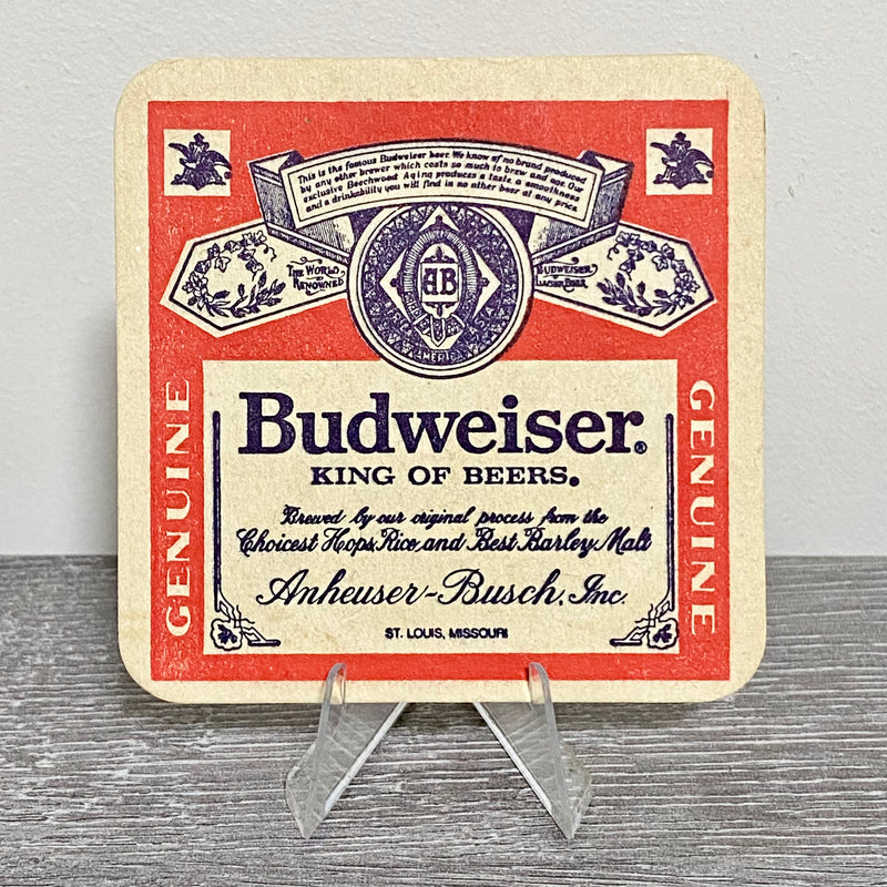 Vintage Budweiser King Of Beers Anheuser-Busch This Bud’s For You Beer Mat Rare