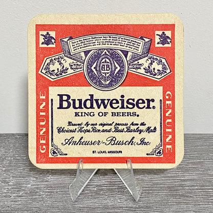 Vintage Budweiser King Of Beers Anheuser-Busch This Bud’s For You Beer Mat Rare