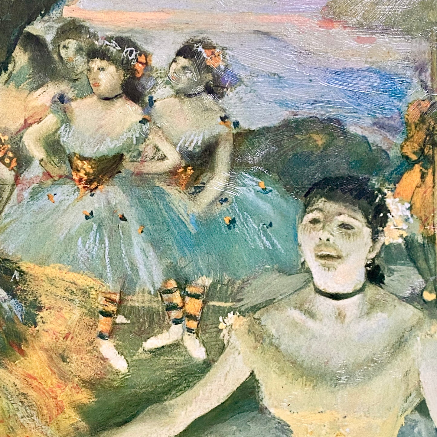 Antique Dancer With A Bouquet Curtseying Signed Edgar Degas Painting Framed Rare