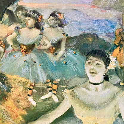 Antique Dancer With A Bouquet Curtseying Signed Edgar Degas Painting Framed Rare