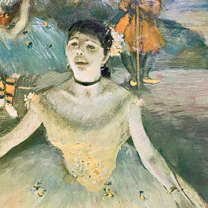 Antique Dancer With A Bouquet Curtseying Signed Edgar Degas Painting Framed Rare