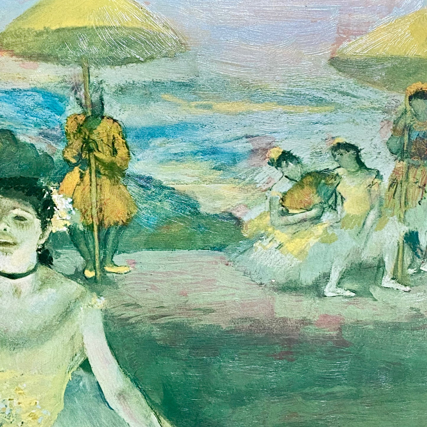 Antique Dancer With A Bouquet Curtseying Signed Edgar Degas Painting Framed Rare