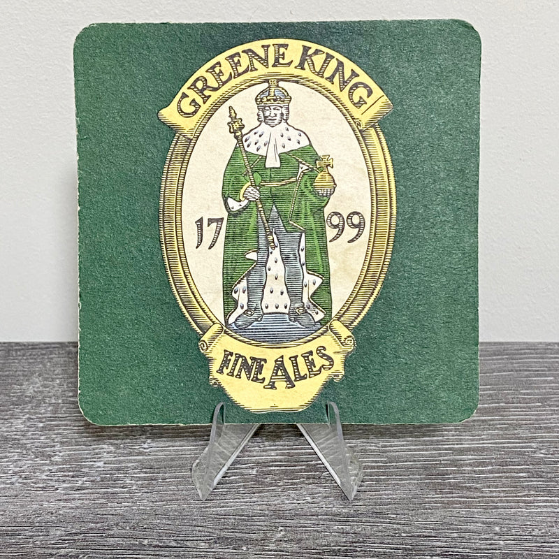 Vintage Greene King 1799 Fine Ales Retro Pub Single Card Square Beer Mat 1984