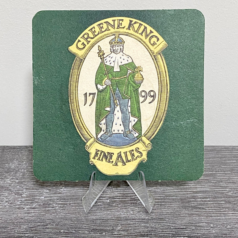 Vintage Greene King 1799 Fine Ales Retro Pub Single Card Square Beer Mat 1984