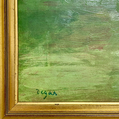 Antique Dancer With A Bouquet Curtseying Signed Edgar Degas Painting Framed Rare
