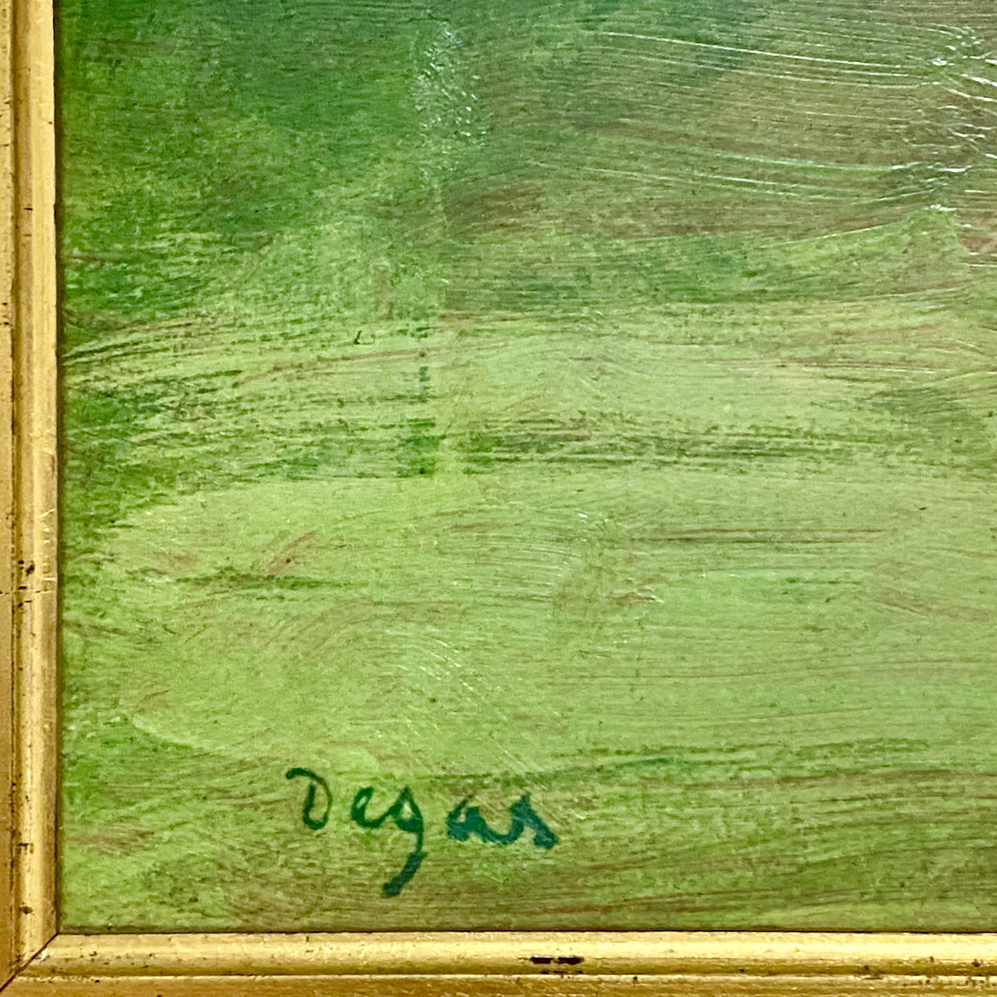 Antique Dancer With A Bouquet Curtseying Signed Edgar Degas Painting Framed Rare