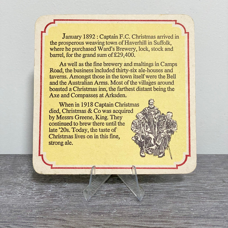 Vintage Christmas Ale A Strong Festive Brew From Greene King Beer Mat Coaster