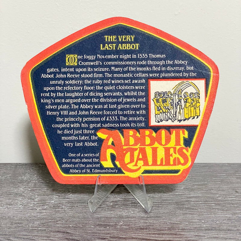 Vintage Abbotale Strong Bitter By Greene King The Very Last Abbot Beer Mat Rare