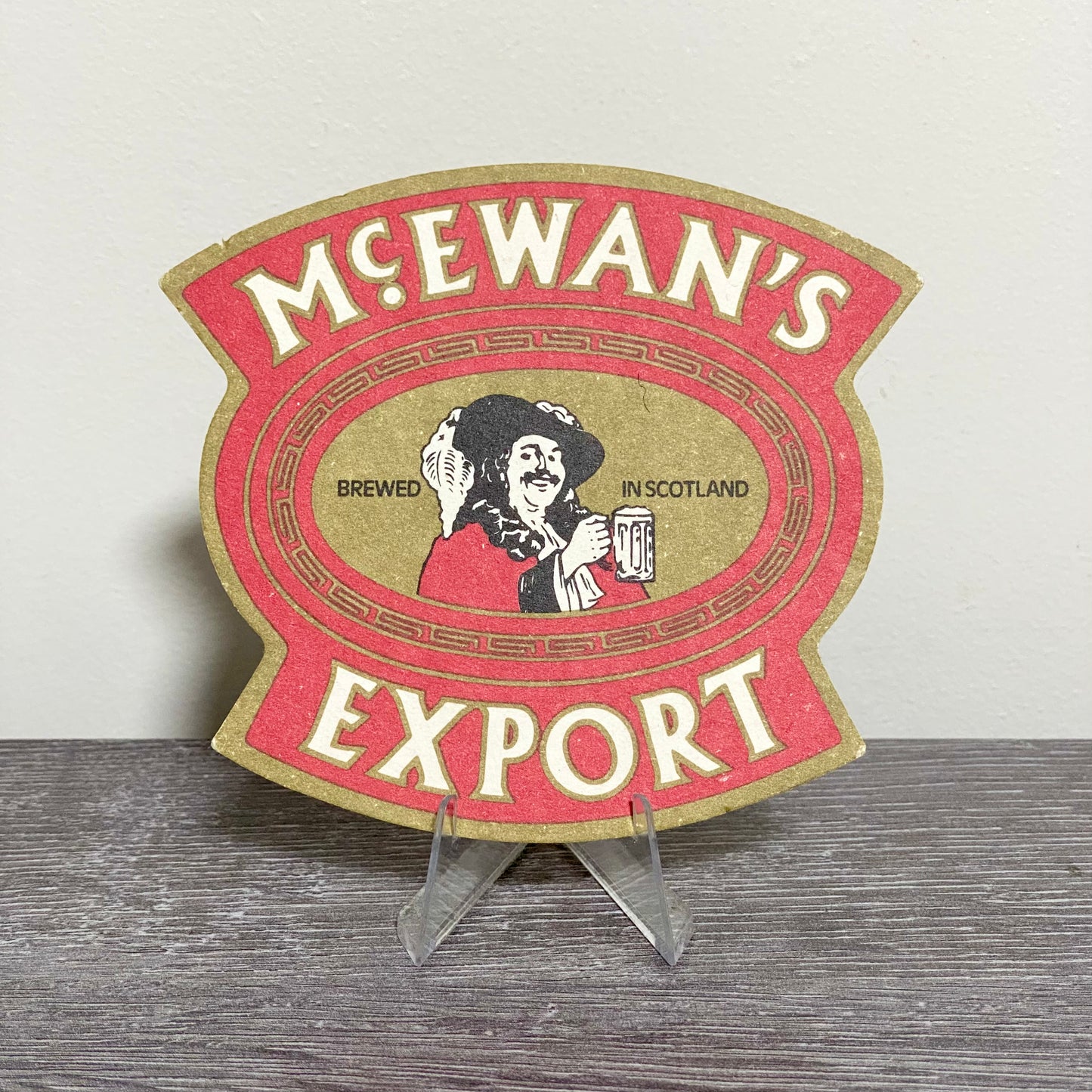 Vintage McEwan's Export Brewed In Scotland Retro Collectible Beer Mat Coaster