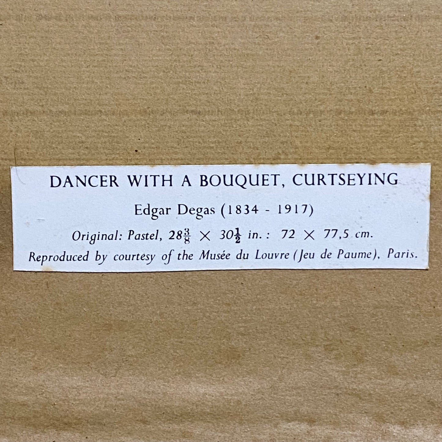 Antique Dancer With A Bouquet Curtseying Signed Edgar Degas Painting Framed Rare