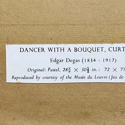 Antique Dancer With A Bouquet Curtseying Signed Edgar Degas Painting Framed Rare