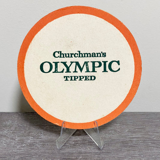 Vintage Churchman’s Olympic Tipped Round Retro Collectible Beer Mat Coaster Rare