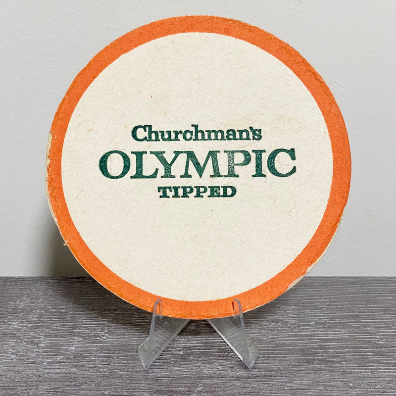 Vintage Churchman’s Olympic Tipped Round Retro Collectible Beer Mat Coaster Rare