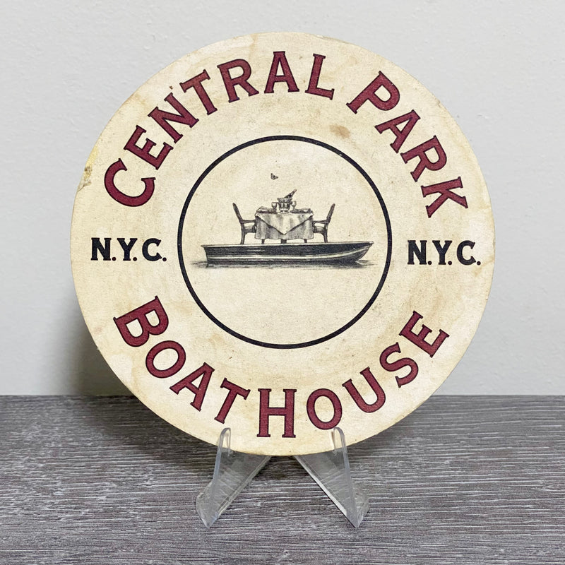 Vintage Central Park N.Y.C. Boat House Retro Collectible Beer Mat Coaster Rare