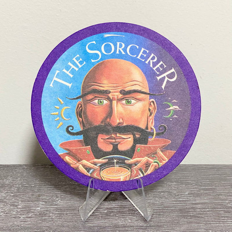 Vintage The Sorcerer By Greene King Round Retro Collectible Beer Mat Coaster