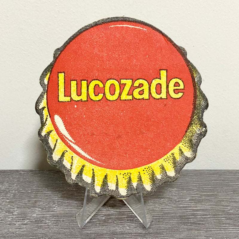 Vintage Lucozade Drink Drip Beer Mat 1970s Retro Collectible Bar Pub Coaster