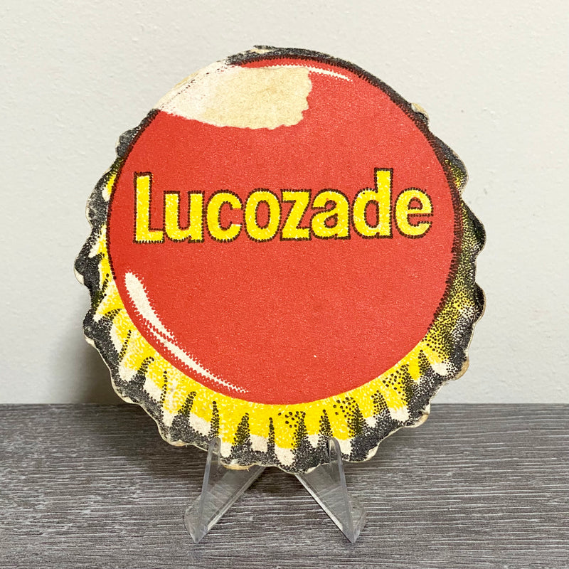 Vintage Lucozade Drink Drip Beer Mat 1970s Retro Collectible Bar Pub Coaster
