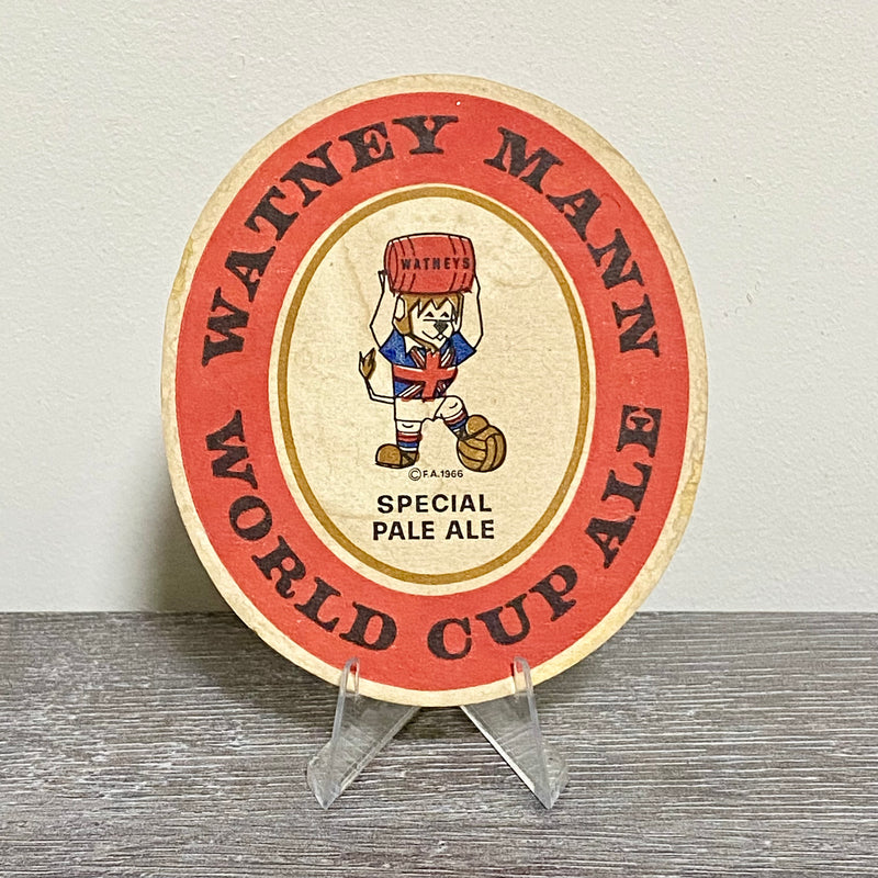 Vintage Watney Mann World Cup Ale Beer Mat 1966 Retro Collectible Pub Coaster