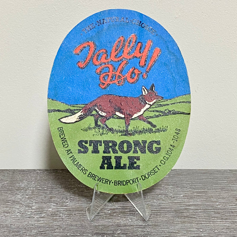 Vintage Tally Ho Strong Ale At Palmers Brewery Fox Beer Mat Retro Dorset Coaster