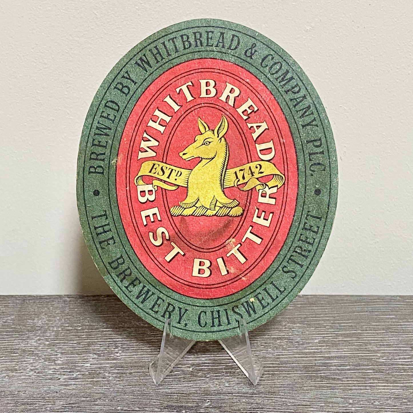 Vintage Whitbread Brewery Best Bitter 1742 Beer Mat Retro Collectible Coaster
