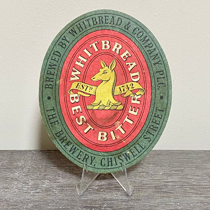 Vintage Whitbread Brewery Best Bitter 1742 Beer Mat Retro Collectible Coaster