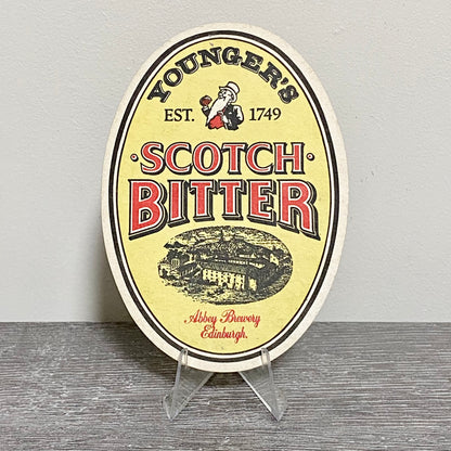 Vintage Younger’s Scotch Bitter Abbey Brewery Beer Mat Collectible Coaster Rare
