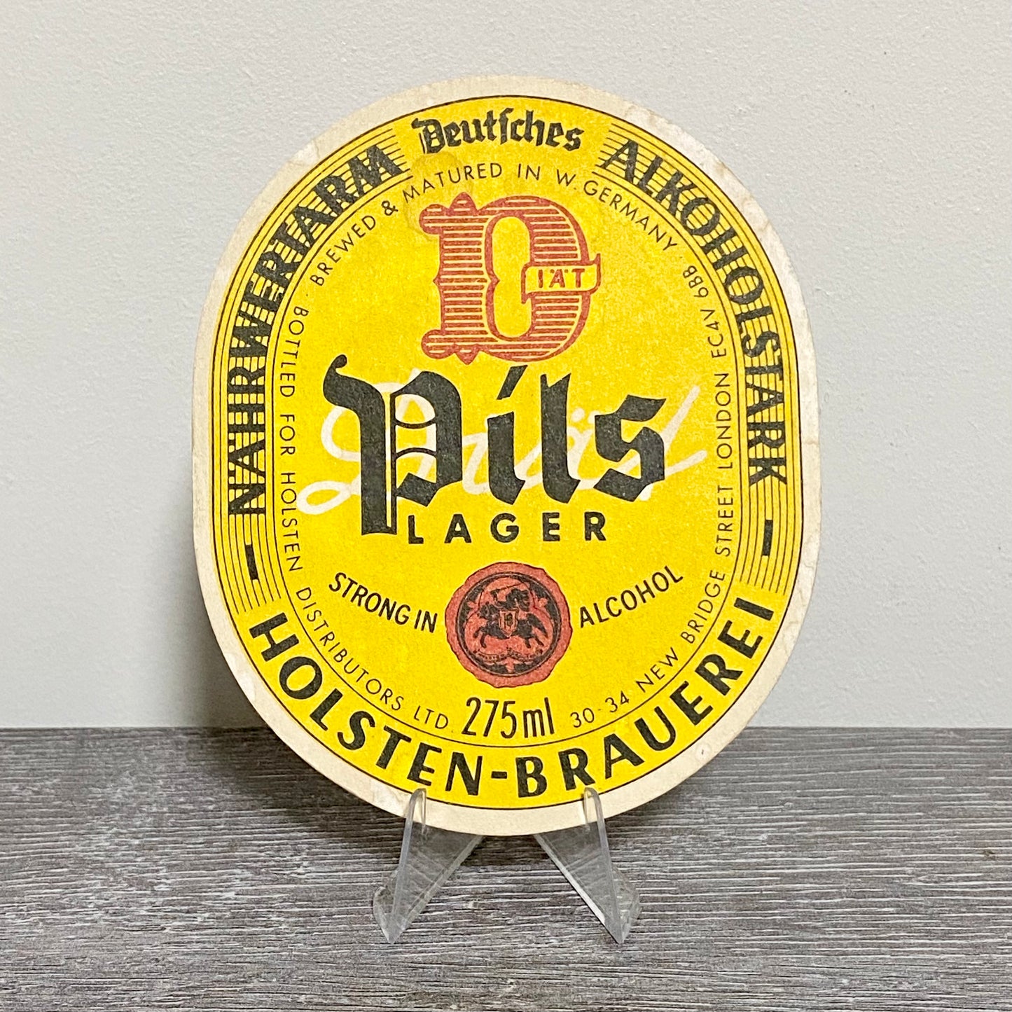 Vintage Pils Lager Holsten Brauerei Beer Mat Collectible Coaster Breweriana