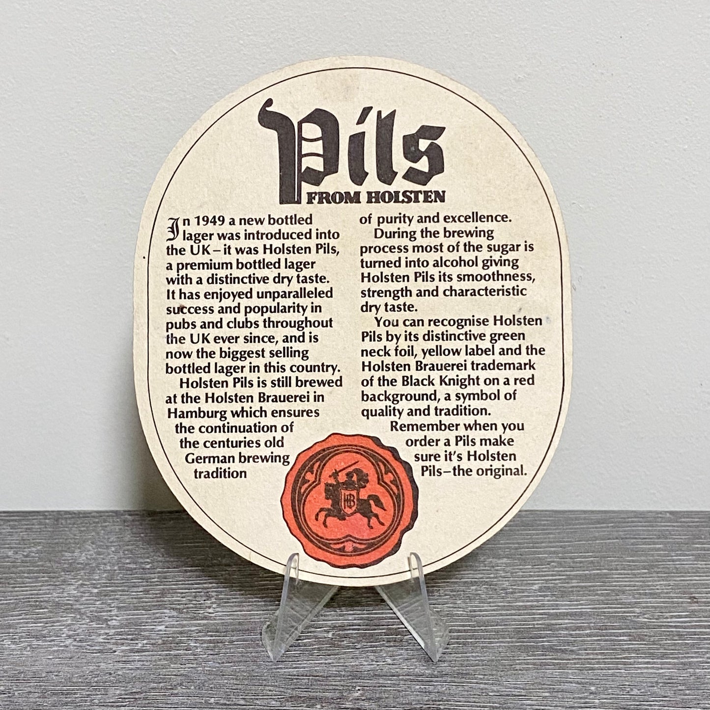 Vintage Pils Lager Holsten Brauerei Beer Mat Collectible Coaster Breweriana