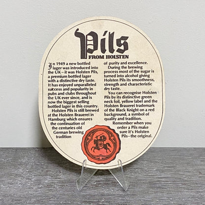 Vintage Pils Lager Holsten Brauerei Beer Mat Collectible Coaster Breweriana