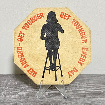 Vintage Younger’s Scotch Ales Lady Advertising Beer Mat Collectible Coaster Rare