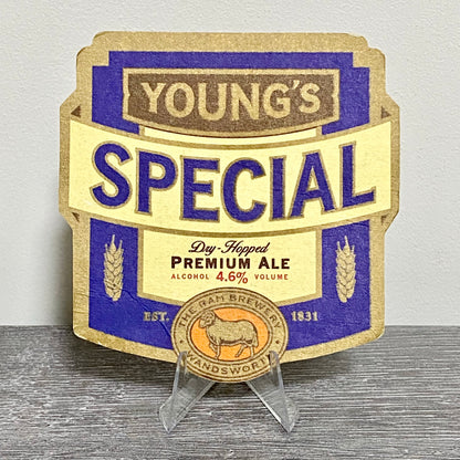 Vintage Young’s Special Premium Ale Beer Mat Est. 1831 Collectible Coaster 1990s