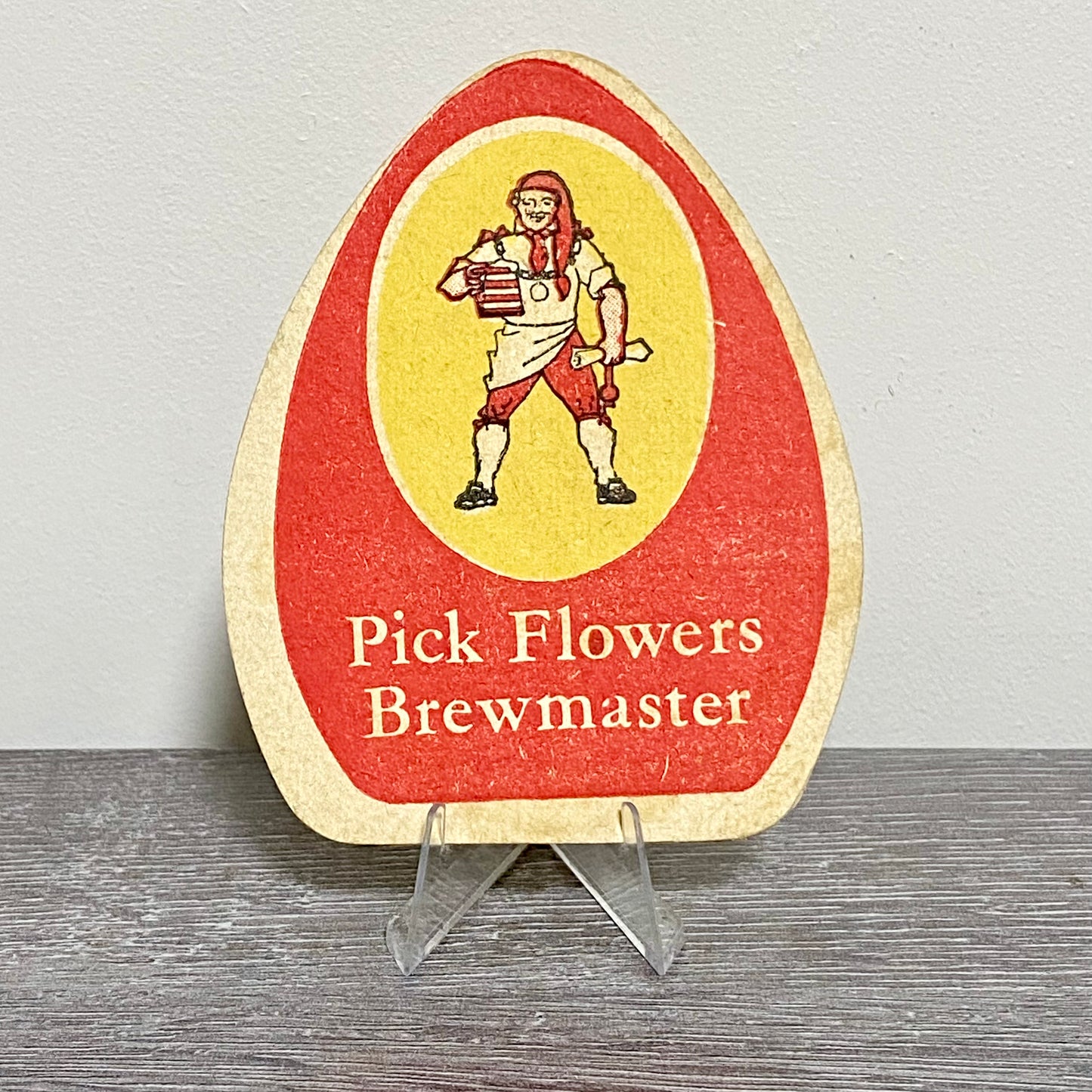 Vintage Pick Flowers To Pick Brewmaster Brewery Beer Mat Collectible Pub Coaster