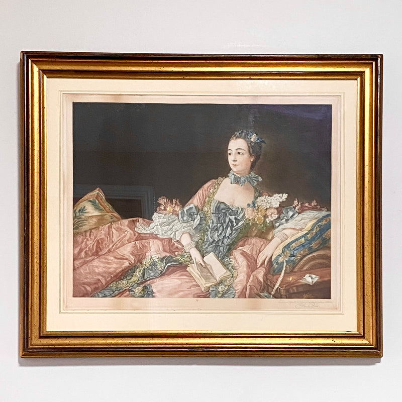 Antique 19th Century Madame De Pompadour Engraving By Charles Bird Framed Rare