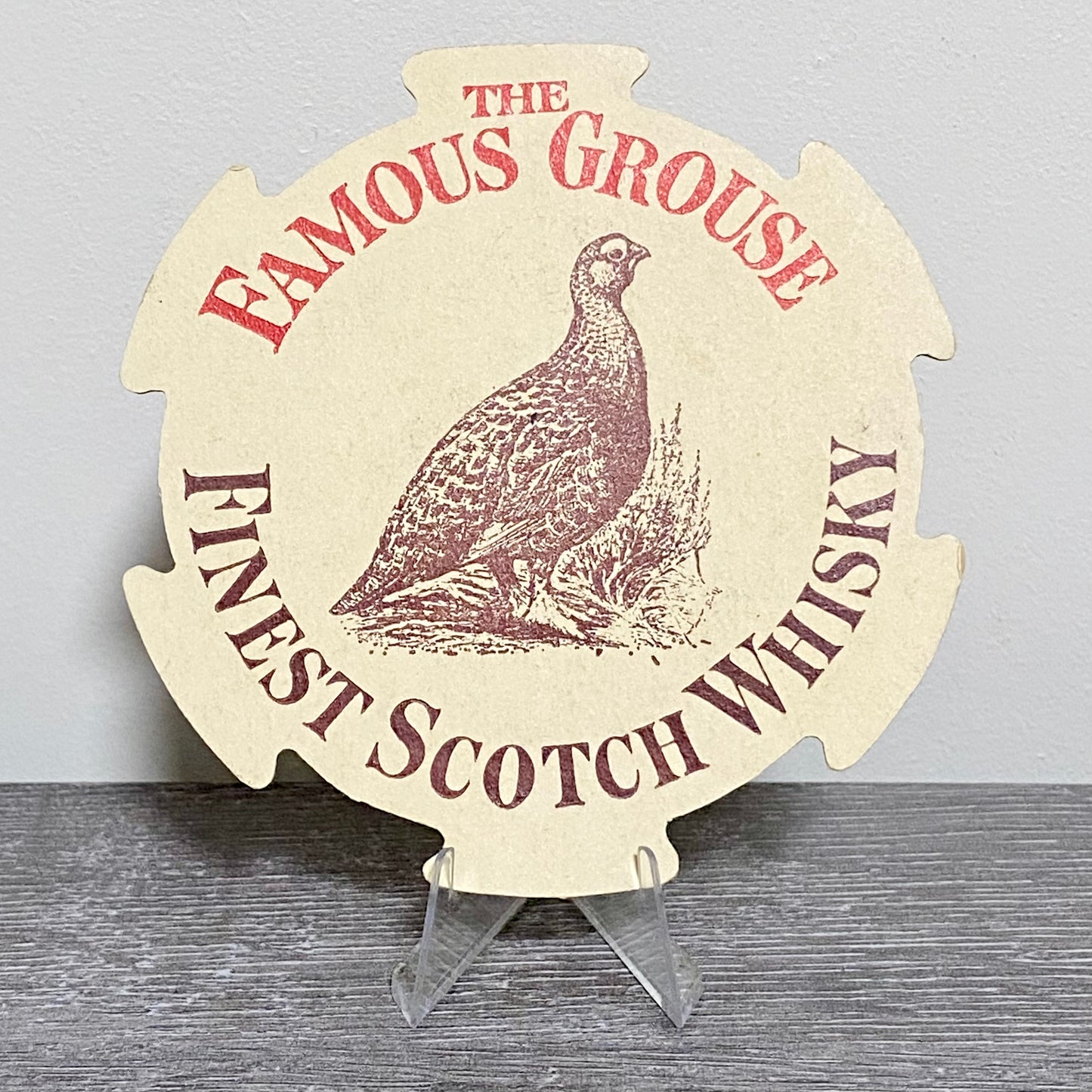 Vintage The Famous Grouse Finest Scotch Whisky Beer Mat Collectible Coaster Rare