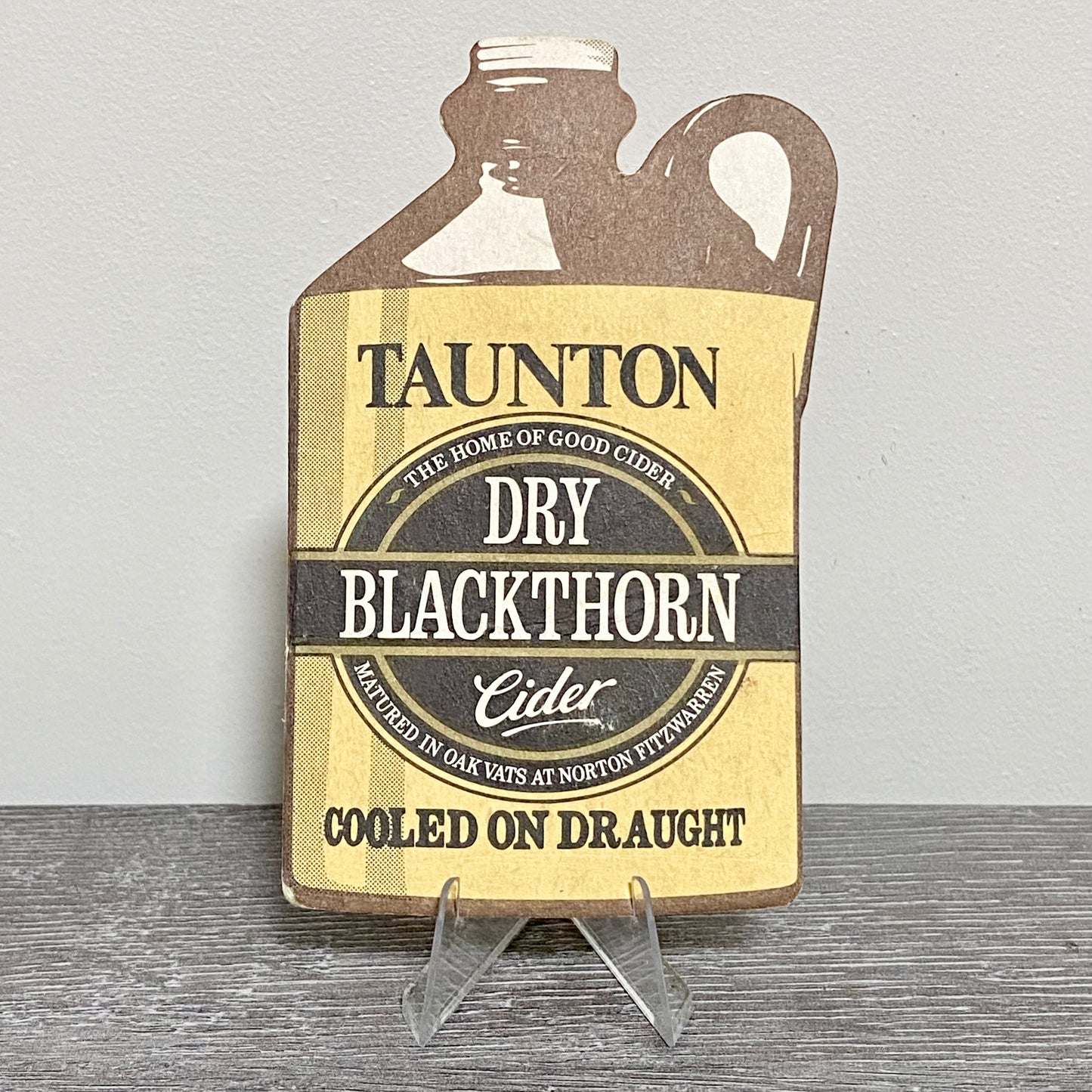 Vintage Taunton Dry Blackthorn Cider Bottle Shape Beer Mat Collectible Coaster