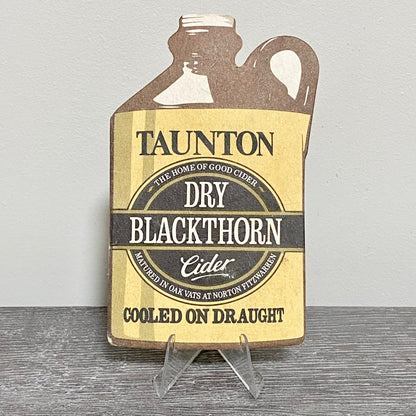 Vintage Taunton Dry Blackthorn Cider Bottle Shape Beer Mat Collectible Coaster