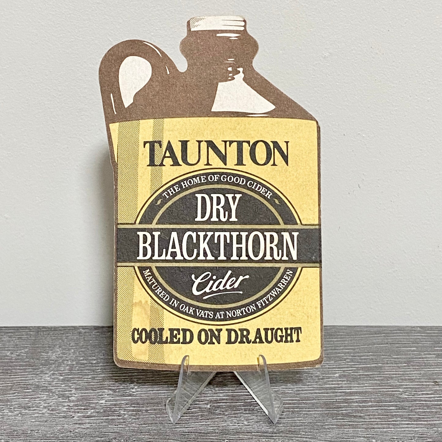 Vintage Taunton Dry Blackthorn Cider Bottle Shape Beer Mat Collectible Coaster