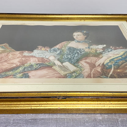 Antique 19th Century Madame De Pompadour Engraving By Charles Bird Framed Rare