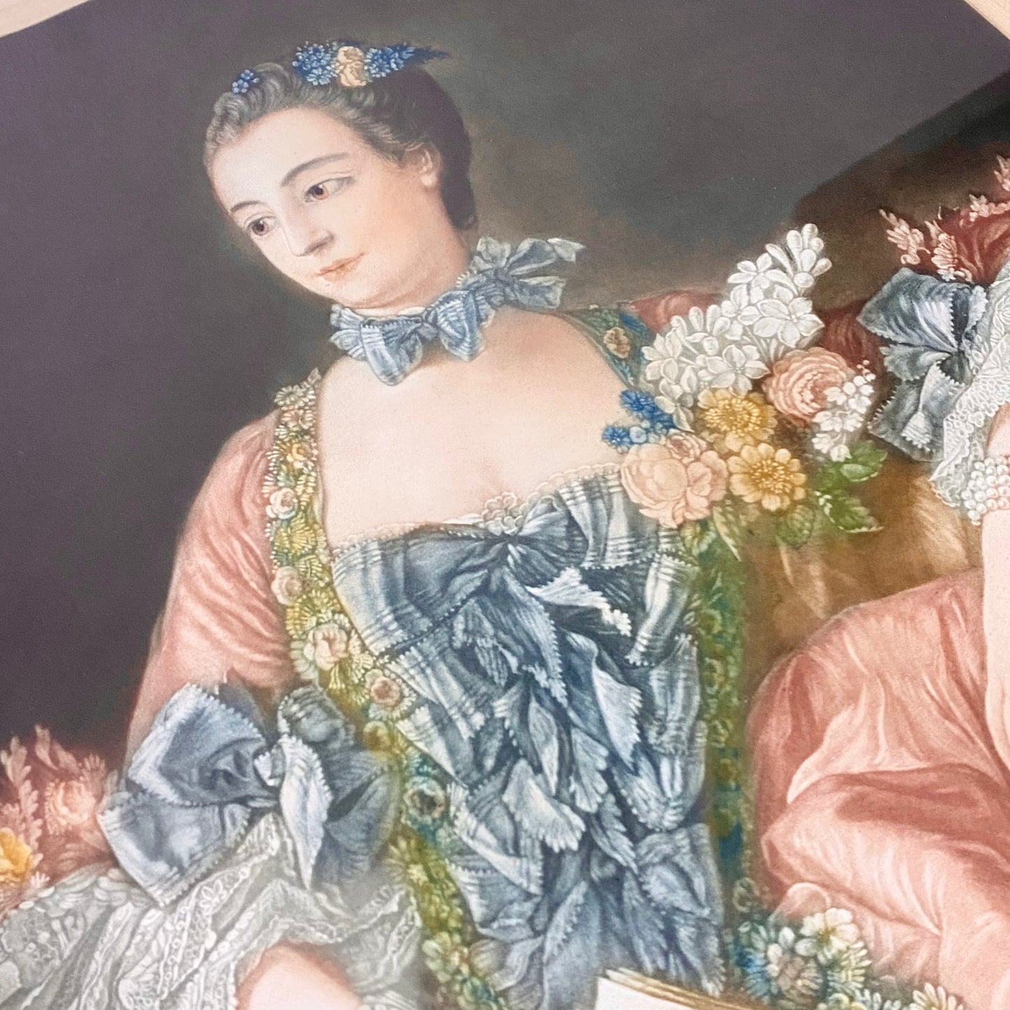 Antique 19th Century Madame De Pompadour Engraving By Charles Bird Framed Rare