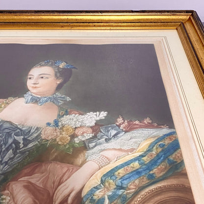 Antique 19th Century Madame De Pompadour Engraving By Charles Bird Framed Rare