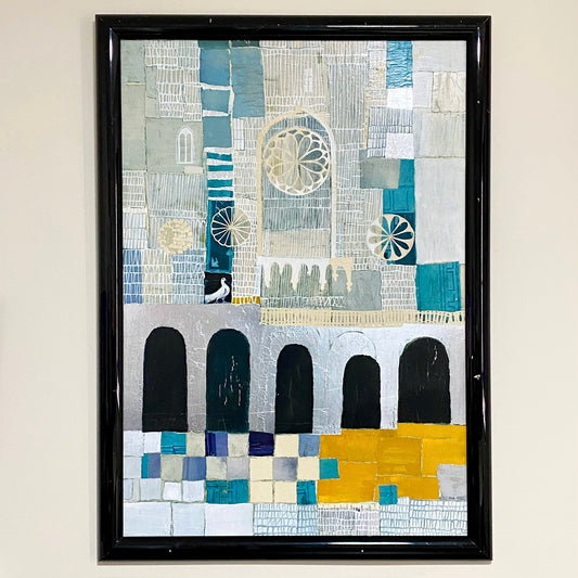 Vintage Original Collage La Cattedrale Fine Art Signed Rosina Wachtmeister 1985