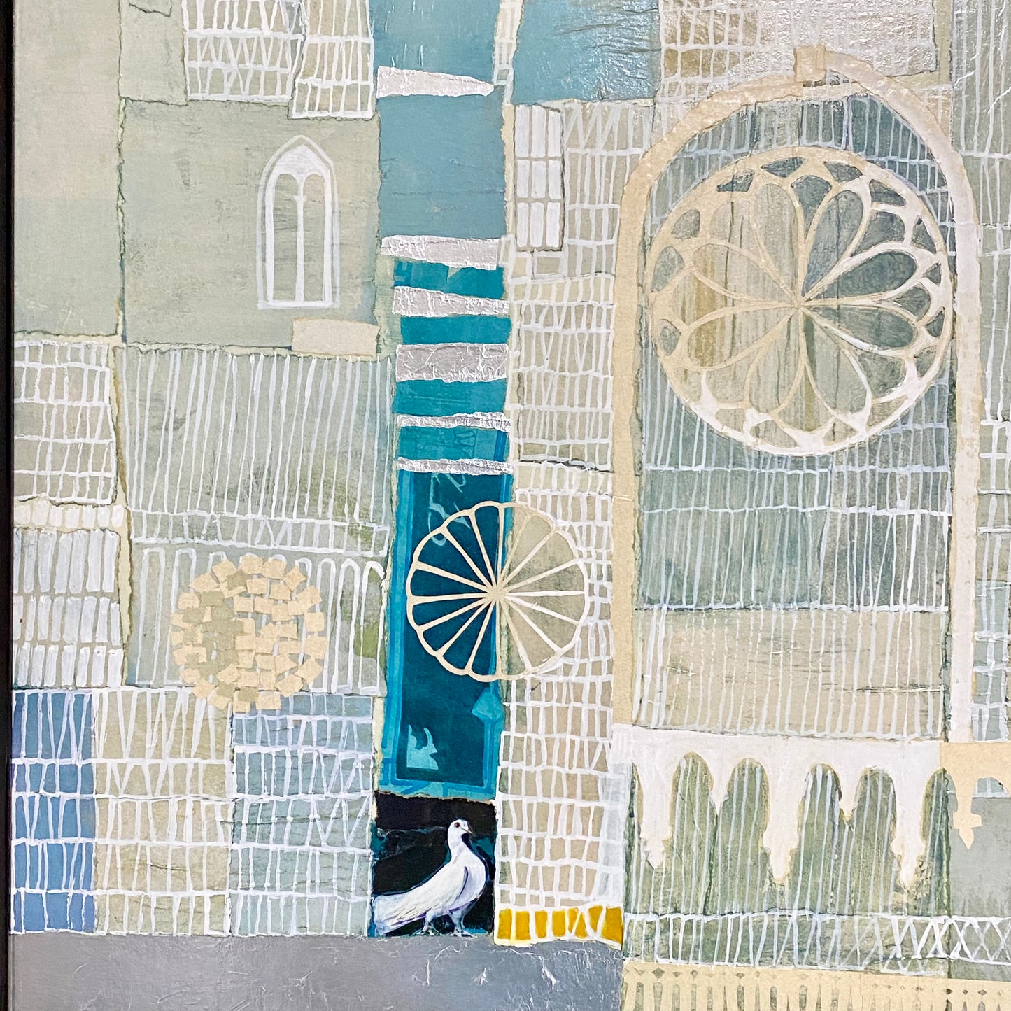 Vintage Original Collage La Cattedrale Fine Art Signed Rosina Wachtmeister 1985