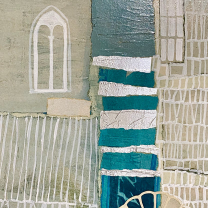 Vintage Original Collage La Cattedrale Fine Art Signed Rosina Wachtmeister 1985